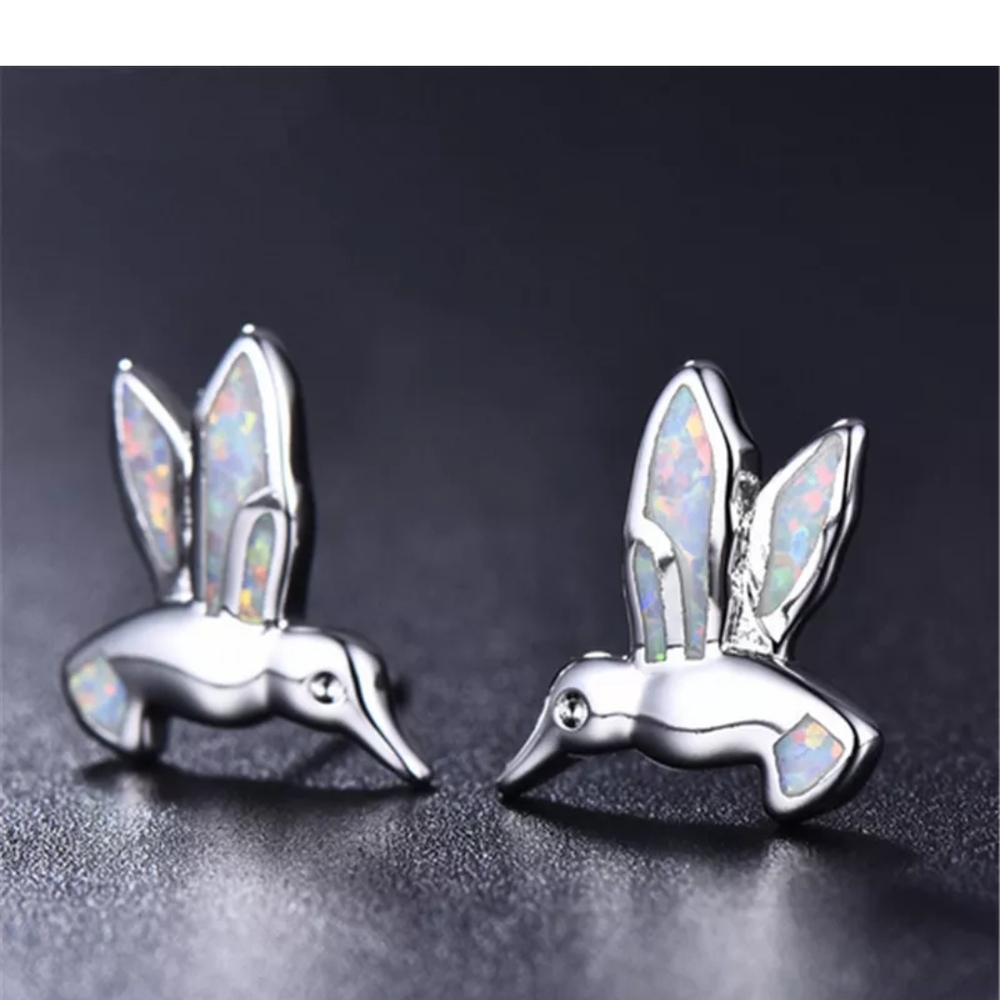 Silver Hummingbird Earrings